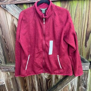 👗Eddie Bauer Women's Burgundy Full-Zip Fleece Jacket